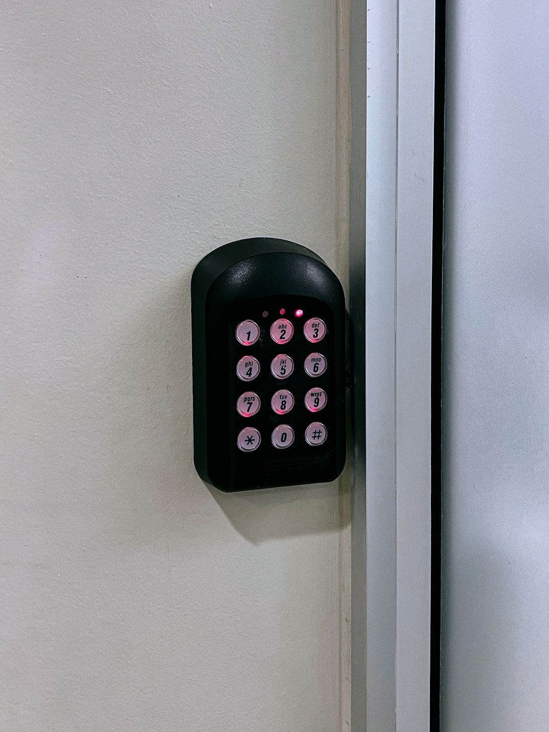 A door access reader installed at a client site